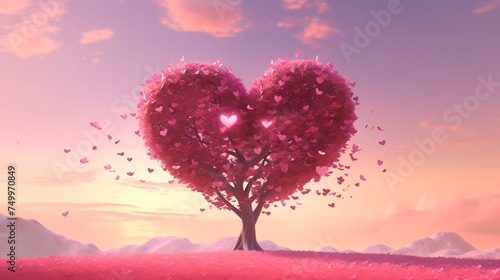 Arboreal affection in a pink landscape © Sumera