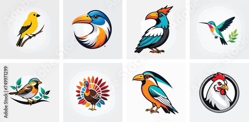 bird logo vector icons
