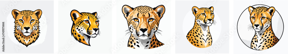 Obraz premium cheetah logo vector icons