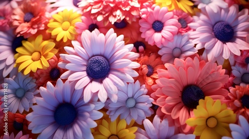 Background with colorful flowers for international women s day