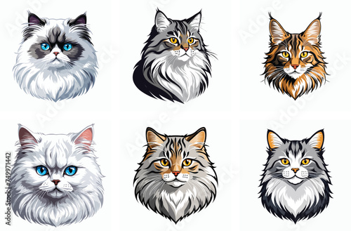 cats logo vector icons