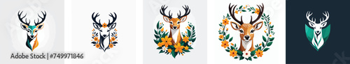 deer logo vector icons