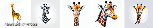 giraffe logo vector icons