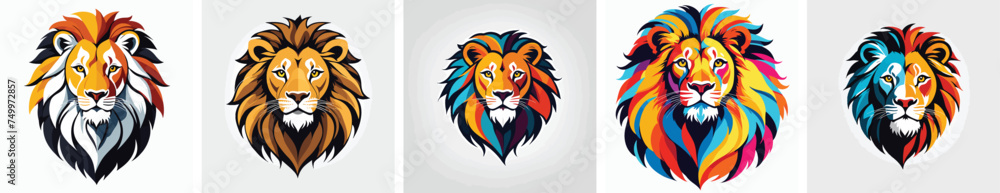 lion logo vector icons