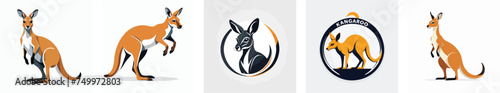 kangaroo logo vector icons