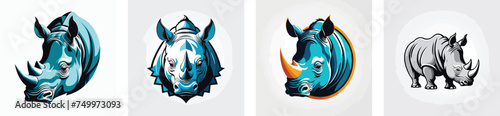 rhinoceros logo vector icons