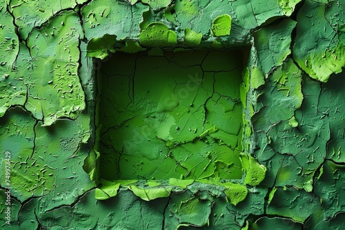 Green Painted Wall With Square Window