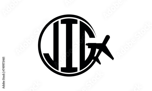 JIG three initial letter circle tour & travel agency logo design vector template. hajj Umrah agency, abstract, wordmark, business, monogram, minimalist, brand, company, flat, tourism agency, tourist