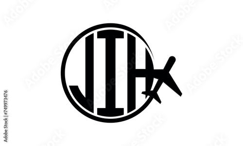 JIH three initial letter circle tour & travel agency logo design vector template. hajj Umrah agency, abstract, wordmark, business, monogram, minimalist, brand, company, flat, tourism agency, tourist