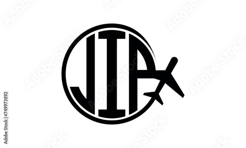 JIP three initial letter circle tour & travel agency logo design vector template. hajj Umrah agency, abstract, wordmark, business, monogram, minimalist, brand, company, flat, tourism agency, tourist