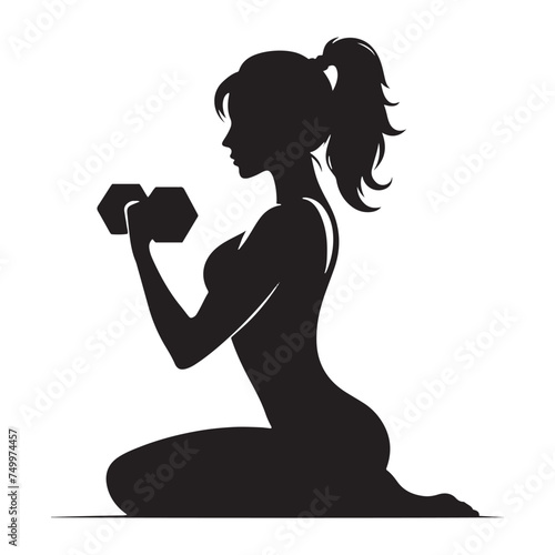 Fitness Femme: Vector Gym Lady Silhouette - Embracing Strength and Confidence in Exercise and Health. Gym lady Vector, Gym Lady Illustration.