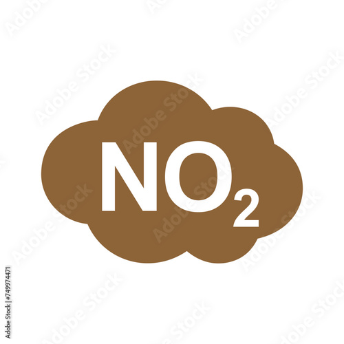 NO2 icon, nitrogen dioxide formula symbol, vector illustration
