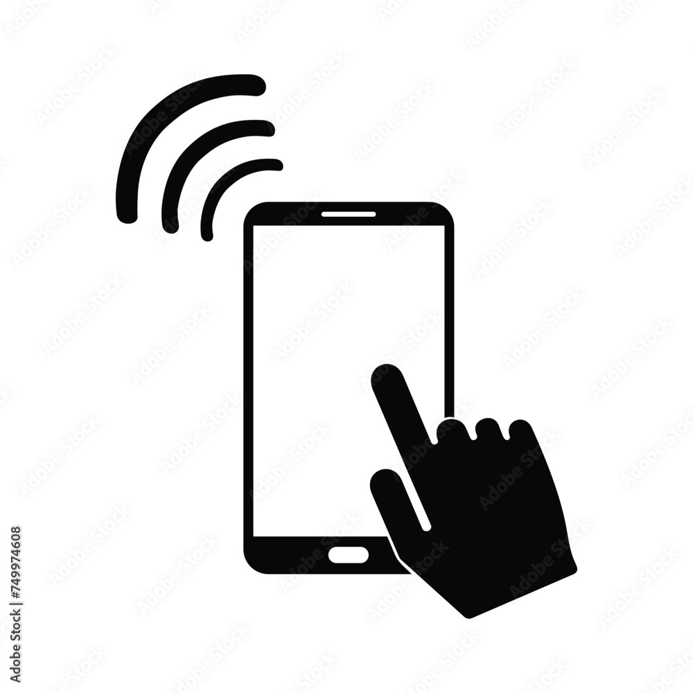 Smartphone with wifi connection icon, smart phone calling icon, vector illustration Smartphone with wifi connection icon, smart phone calling icon, vector illustration