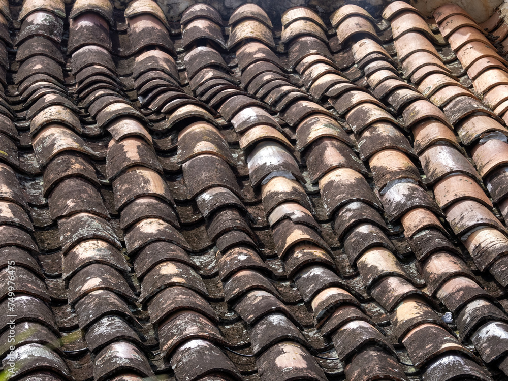 Burnt comb bags on houses, Barichara, Colombia