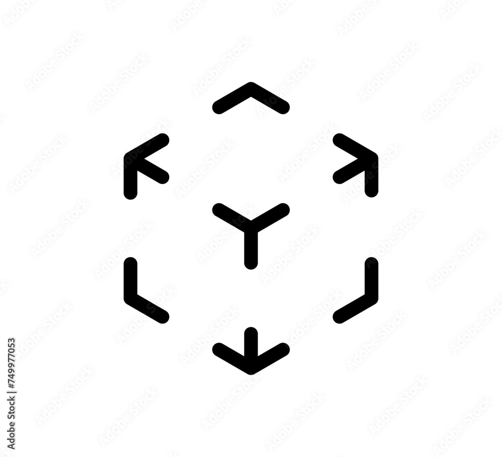 Isometric cube line icon. 3D box. Augmented reality icon. Concept AR symbol. Black block symbol. 3d square block. Isometric cubic shape. Vector illustration isolated on white background. Isometric cube line icon. 3D box. Augmented reality icon. Concept AR symbol. Black block symbol. 3d square block. Isometric cubic shape. Vector illustration isolated on white background.