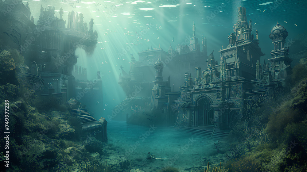 Mystical Underwater Ruins with Sunlight Beams
. An enchanting digital artwork of sunlit, submerged ruins amidst marine life in a serene underwater setting.
Mystical Underwater Ruins with Sunlight Beams
. An enchanting digital artwork of sunlit, submerged ruins amidst marine life in a serene underwater setting.