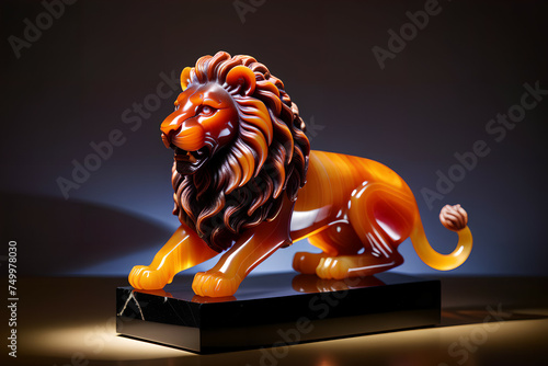 Agate lion figurine. Digita...