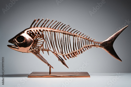 Copper fish skeleton figuri...