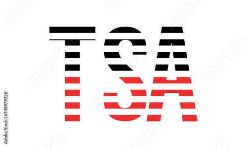 TSA three initial letter iconic line negative space minimal logo design vector template. monogram, abstract, wordmark, business, typography, minimalist, brand, company, flat, modern, unique, simple