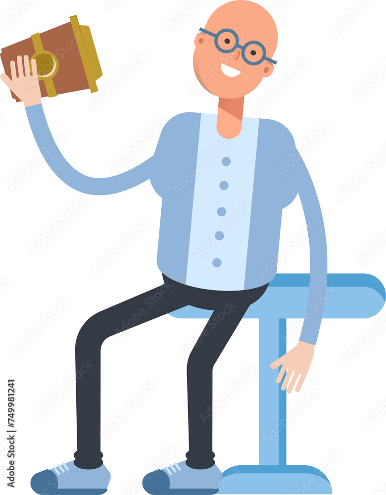 Bald Man Character Drinking Coffee
Bald Man Character Drinking Coffee