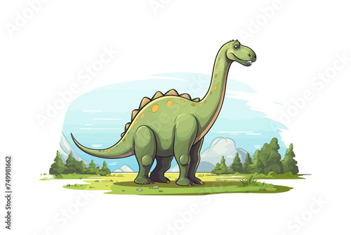 Brachiosaurus cartoon dinosaur. Vector illustration design.