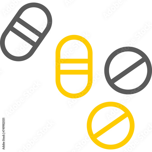 Pills Vector Line Two Color Icons