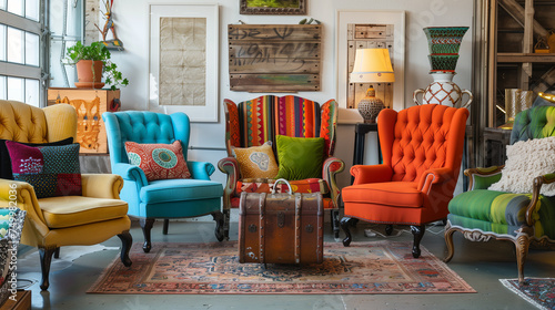 Furniture pieces, showcasin...