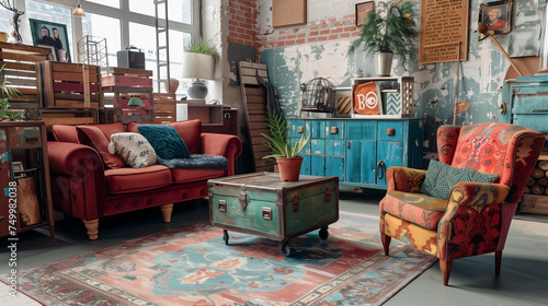 Furniture pieces, showcasin...
