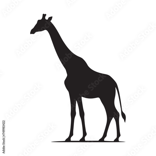 Graceful Giants  Vector Giraffe Silhouette - Capturing the Elegance and Majesty of Africa s Tallest Land Mammal. Minimalist Giraffe Vector  Giraffe Illustrtion.