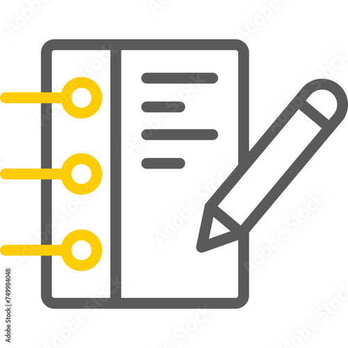 Writing Vector Line Two Color Icons