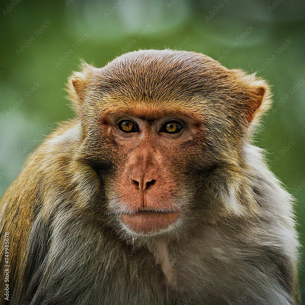 Obraz premium Innocence Unveiled: Monkey's Up-Close and Sweet 