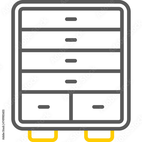 Chest Of Drawers Vector Line Two Color Icons
