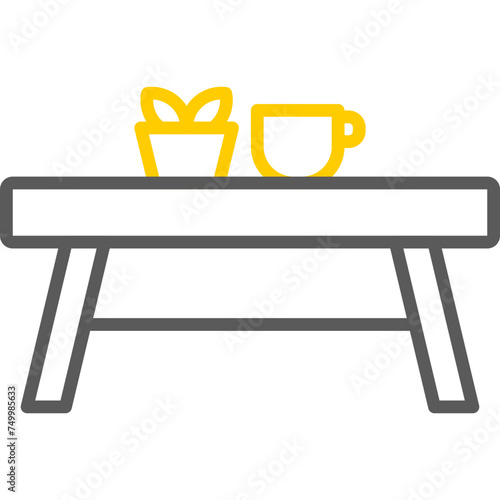 Side Table Vector Line Two Color Icons