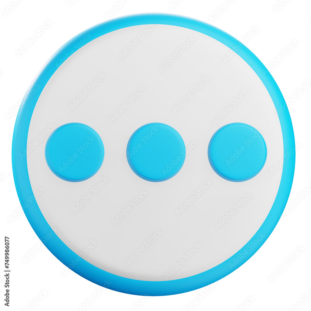 3d Meatball Menu Icon Illustration With Transparent Background