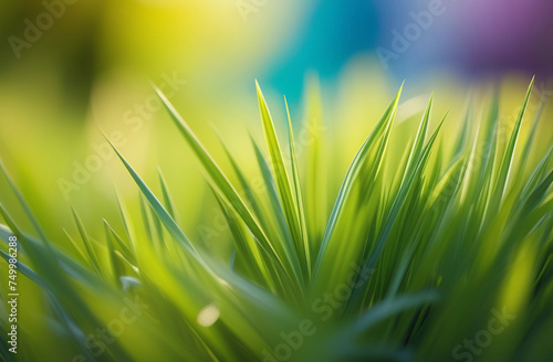 Green Grass Background Close Up Photography Used Beautiful Abstract Green Natural Grass Backdrop Design. Blade of grasses against defocused background. beautiful closeup of grass in garden