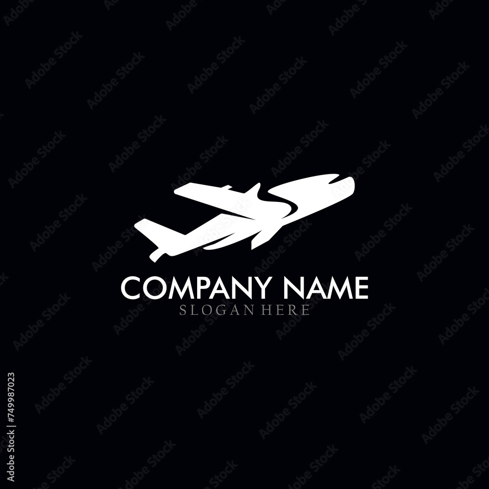 Unique and modern airplane logo. Travel logo template.
