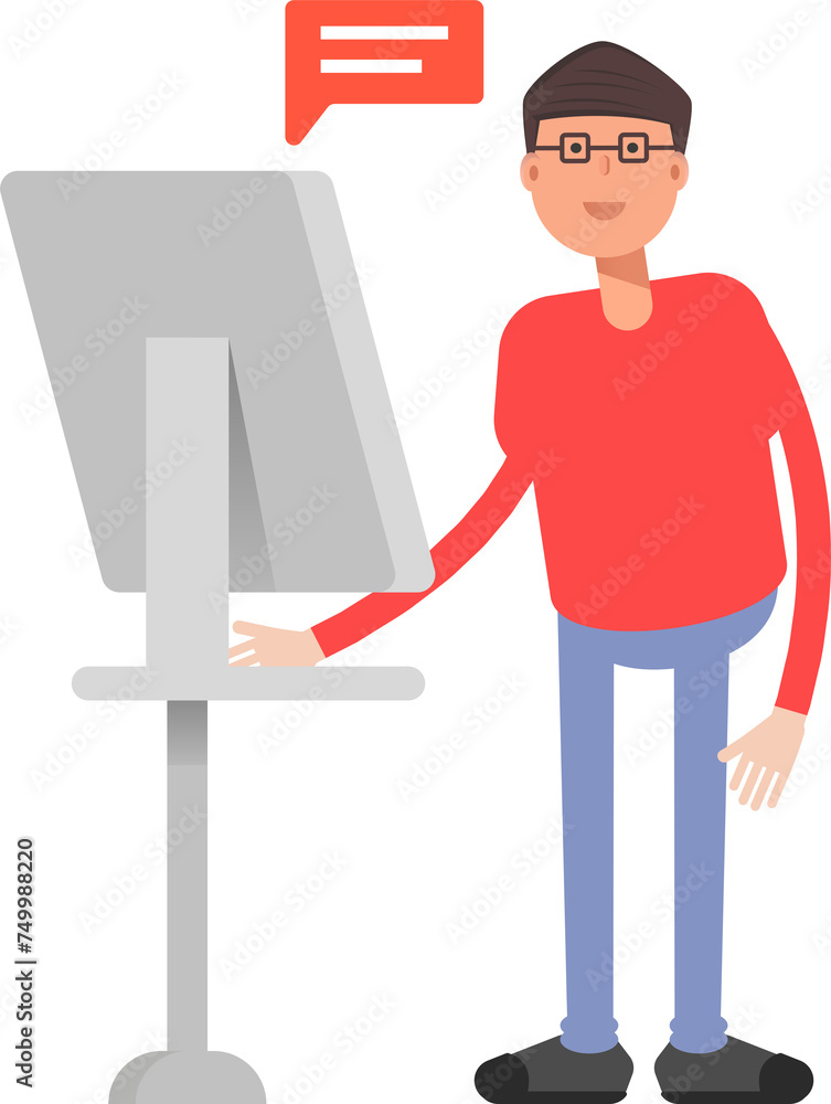 Nerd Boy Character Working on Computer
Nerd Boy Character Working on Computer