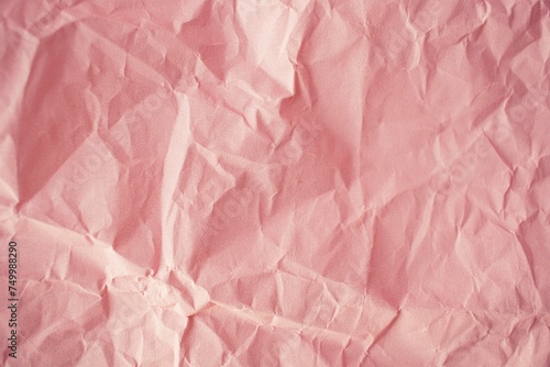 Wallpaper Mural Crumpled craft paper background. Texture of pink packaging crumpled paper, top view, copy space Torontodigital.ca