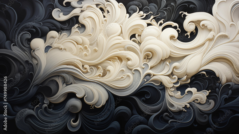 Abstract Wavy Background with Lines and Curves realistic wallpaper created with a generative ai technology Abstract Wavy Background with Lines and Curves realistic wallpaper created with a generative ai technology