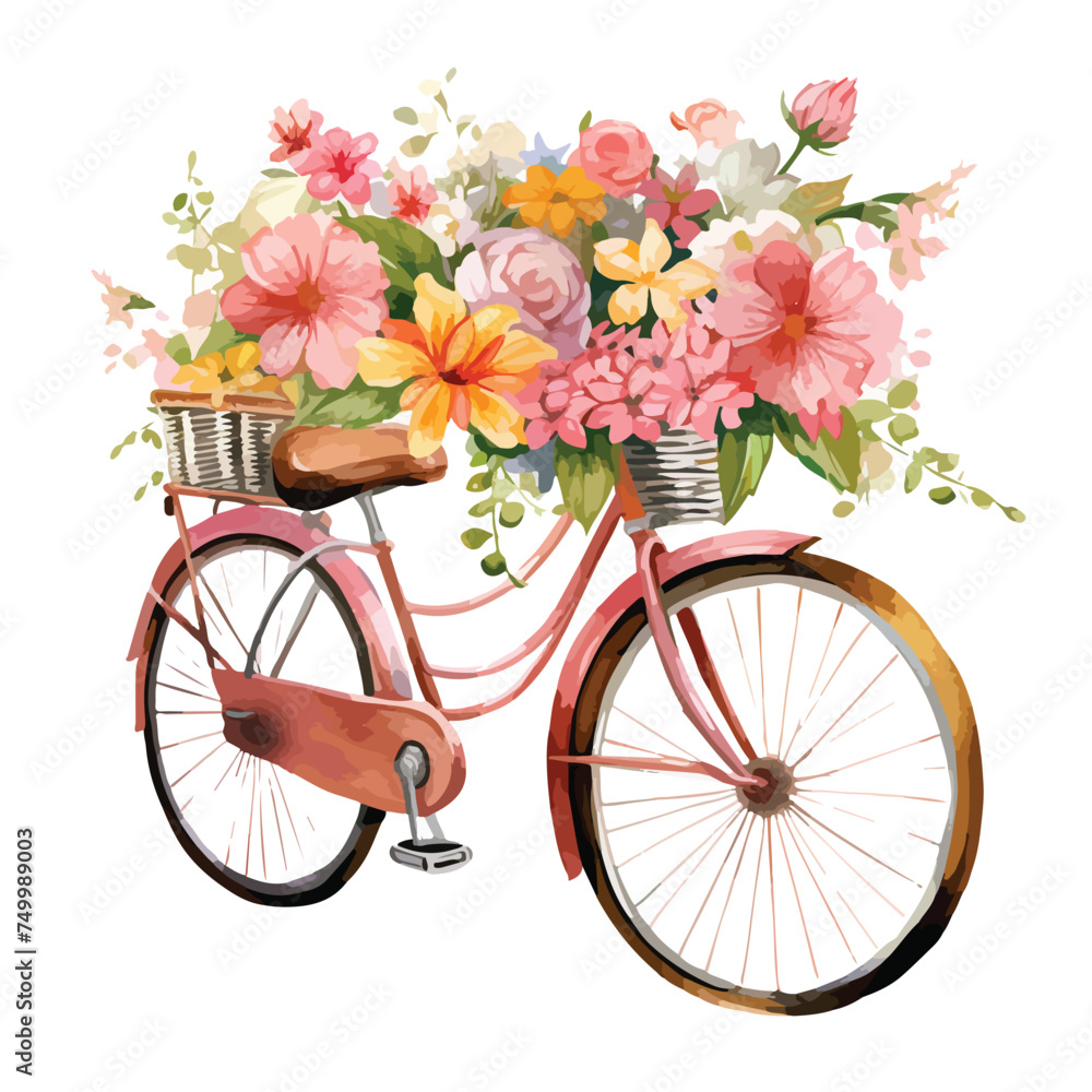 Flower Bicycle Clipart