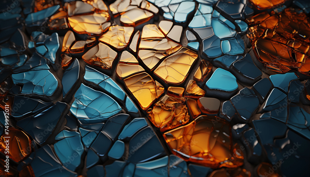 Abstract background with broken glass effect realistic 3D render wallpaper created with a generative ai technology Abstract background with broken glass effect realistic 3D render wallpaper created with a generative ai technology