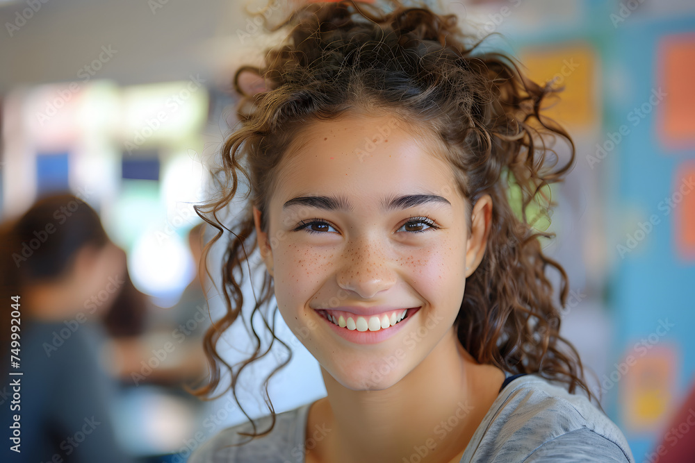 smiling high school student smiling high school student