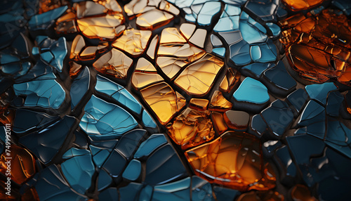  Abstract background with broken glass effect realistic 3D render wallpaper created with a generative ai technology © jim
