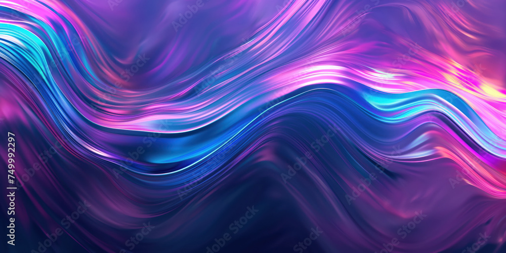 Abstract liquid futuristic background. Blue, pink, purple, magenta motion blur waves set against a black background. Flashes of light. Neon glow. Sci fi concept. Technology and innovation background. Abstract liquid futuristic background. Blue, pink, purple, magenta motion blur waves set against a black background. Flashes of light. Neon glow. Sci fi concept. Technology and innovation background.