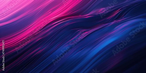 Abstract futuristic gradient. Blue  pink  purple  magenta motion blur waves set against a black background. Flashes of light. Neon glow. Sci fi concept. Technology and innovation background. 