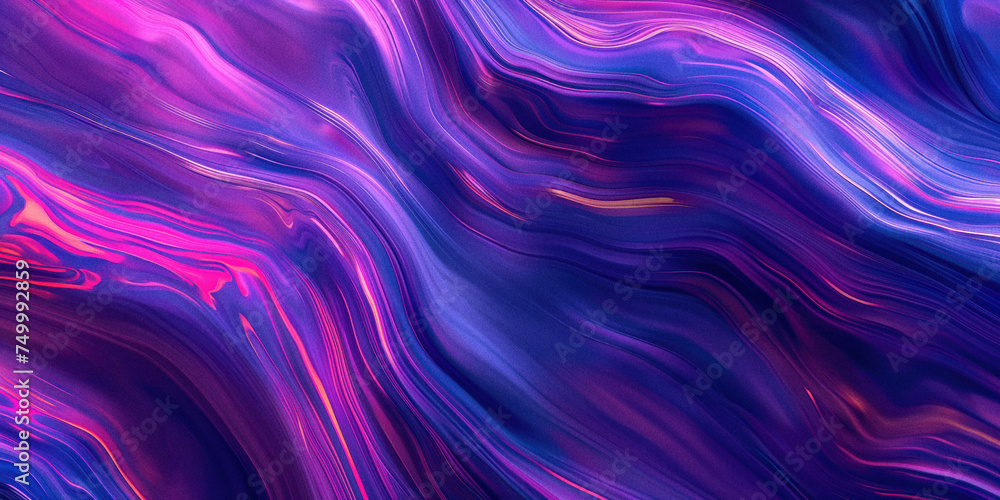 Abstract futuristic background. Blue, pink, purple, magenta motion blur waves set against a black background. Flashes of light. Neon glow. Sci fi concept. Technology and innovation background. 