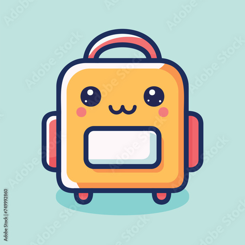 Back to school backpack cute cartoon isolated vector illustration