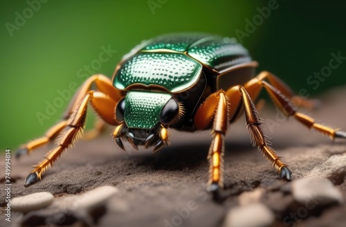 green shiny beetle. Protaetia speciosissima
