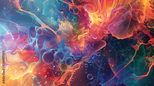 Abstract cosmic artwork with vivid colors