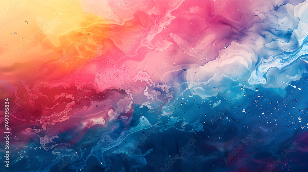 Colorful abstract ink blending background